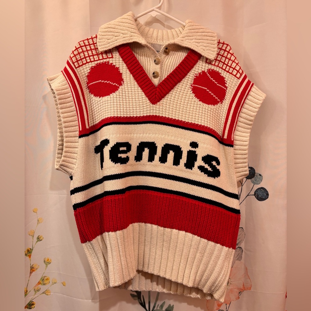 Anthropologie Maeve tennis sweater vest small oversized